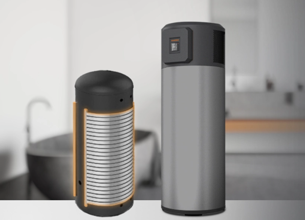 R290 heat pump unit with eco-friendly refrigerant label, outdoor installation, and compact energy-efficient design.