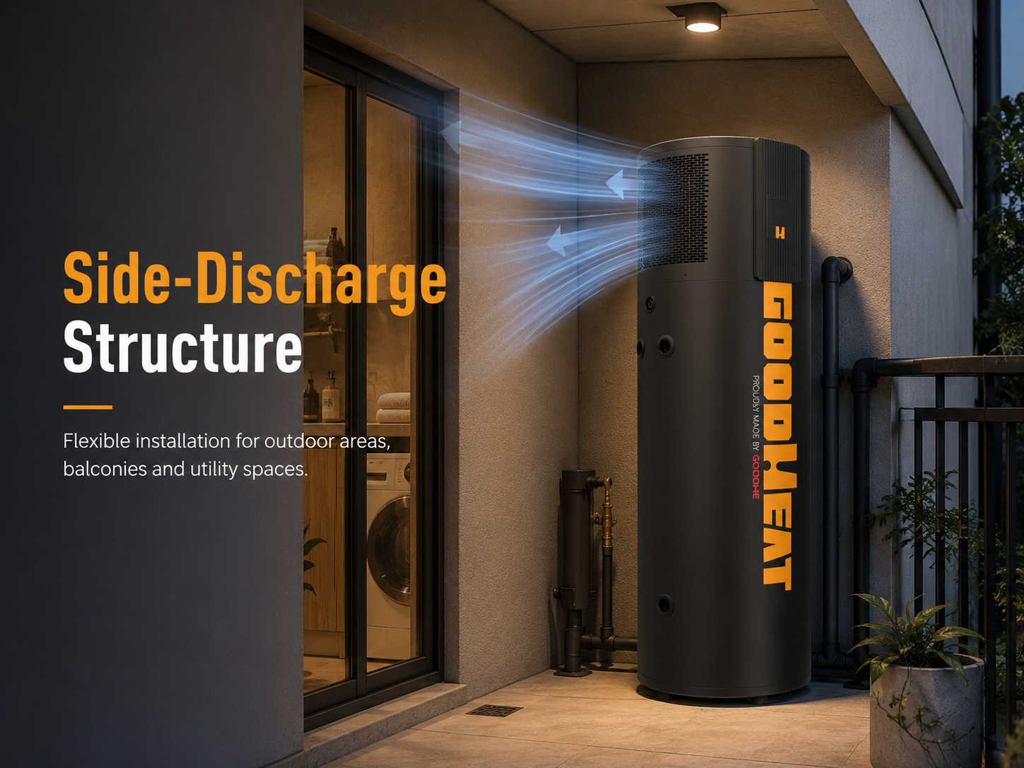 Structure &agrave; d&eacute;charge lat&eacute;rale